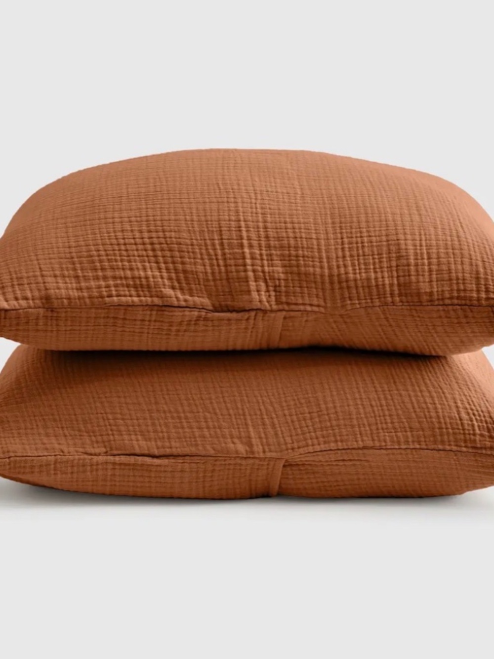 Quince Organic Cotton Airy Gauze Sham Set - King - Terra Cotta